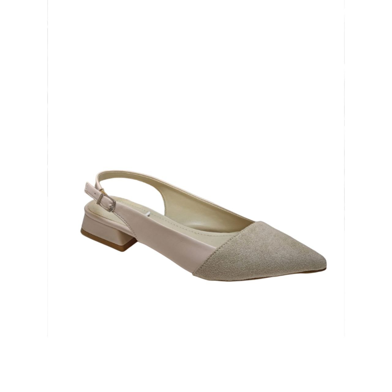 Beige Slingback Pointed Toe Shoe