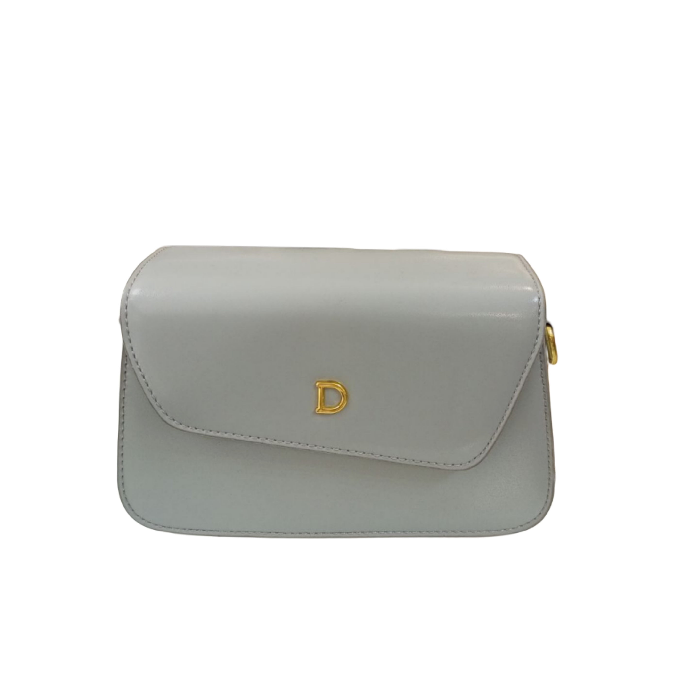 Elegant Gray Leather Handbag