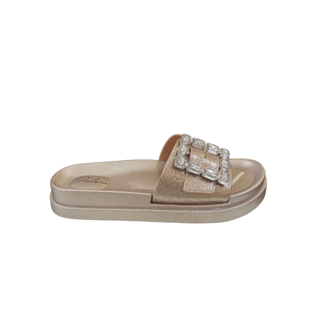 Women's embellished slide sandal