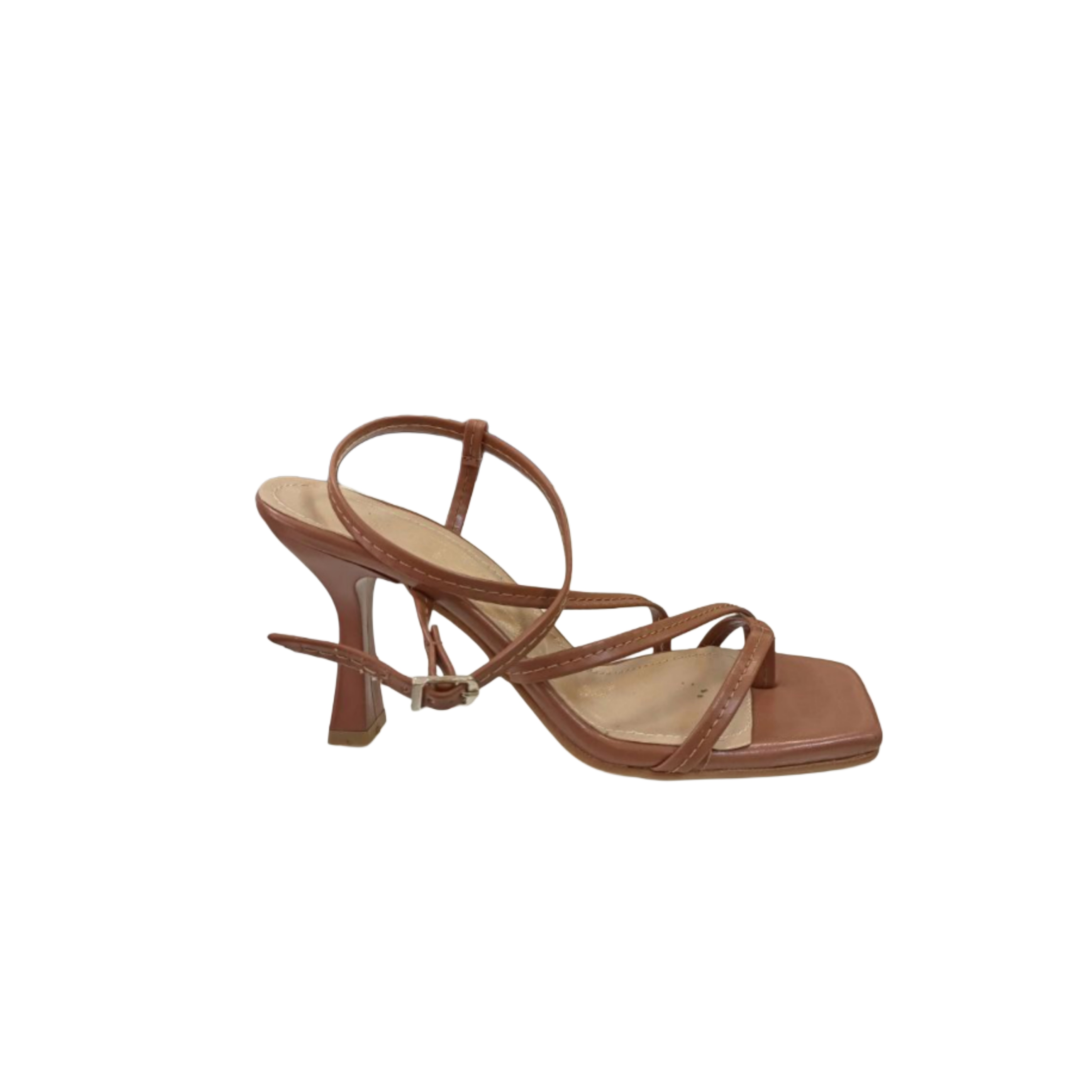 Brown Strappy High Heel Sandal