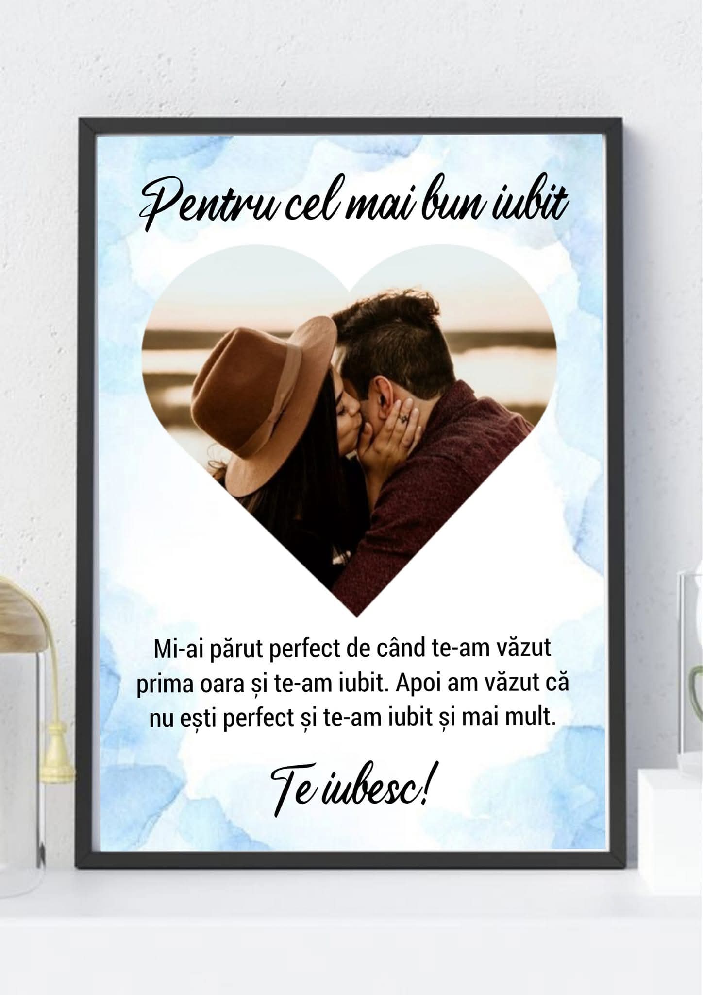 Tablou personalizat cu fotografie și mesaj A3 (30x40 cm)