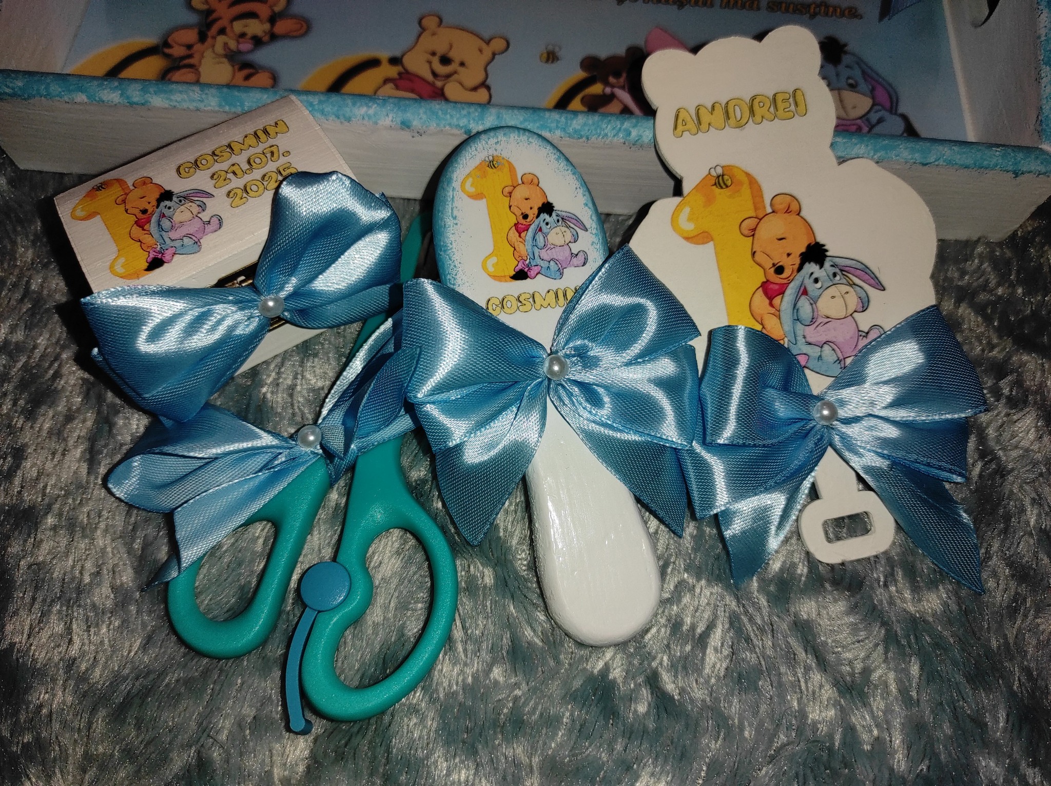 Set Tăviță moț/turtă băieți -baby blue din 6 piese