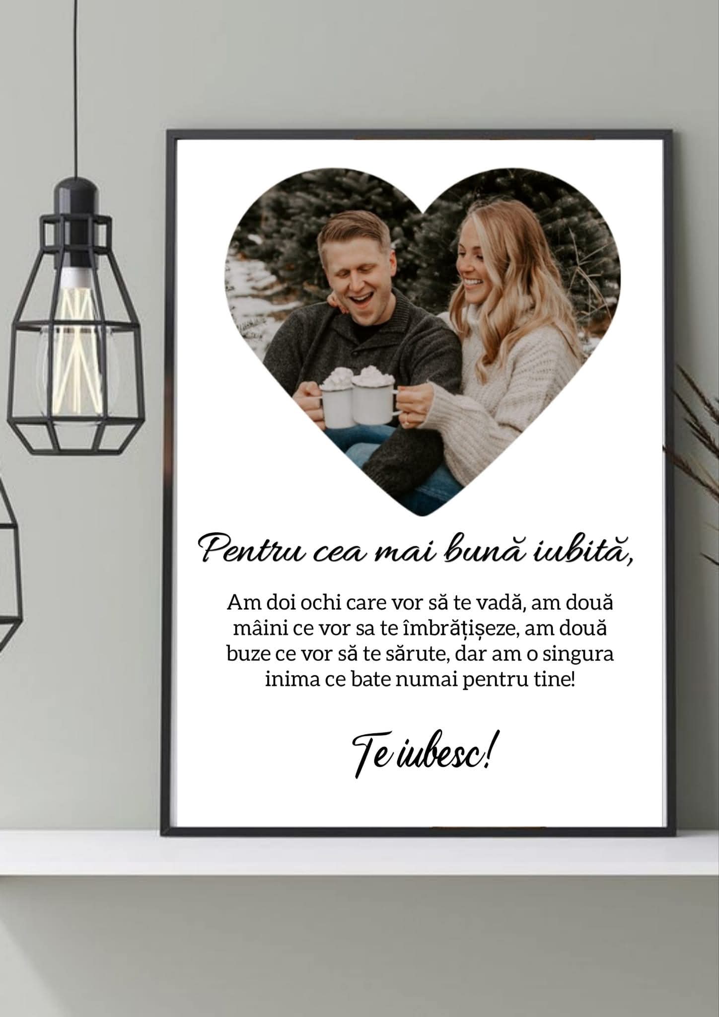 Tablou personalizat cu fotografie și mesaj A4 (20X30 cm)