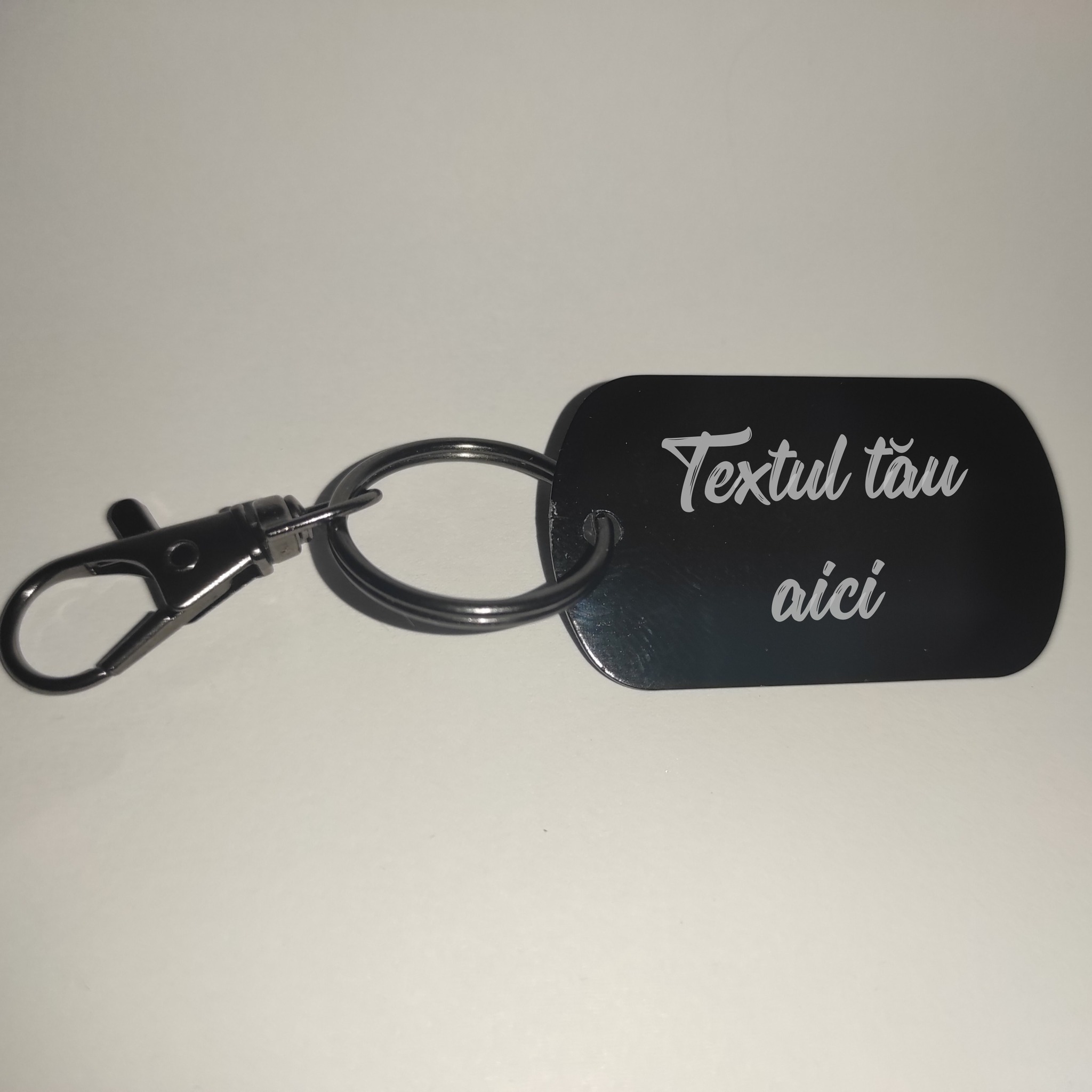 Breloc metalic personalizabil - negru