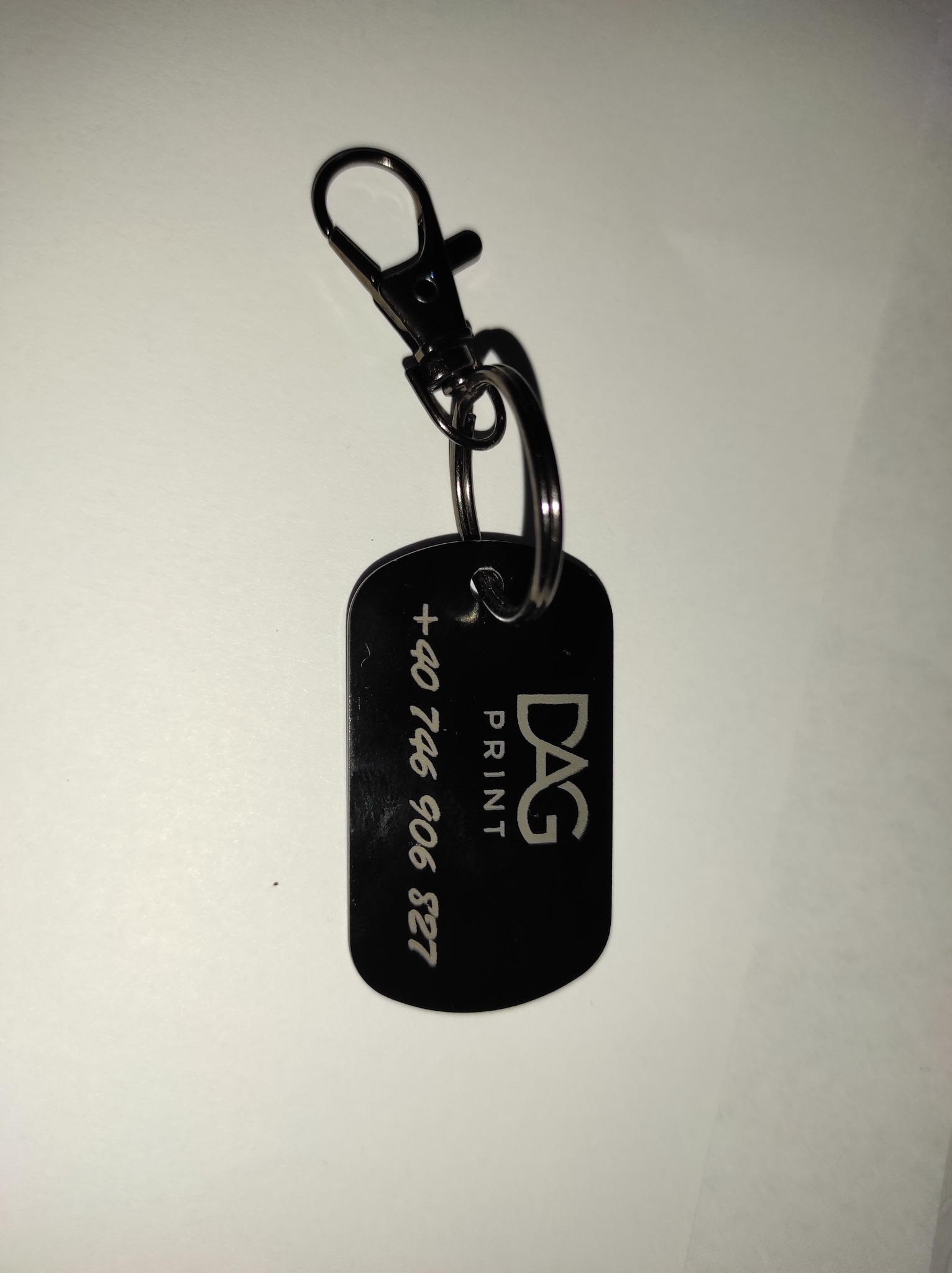 Breloc metalic personalizabil - negru