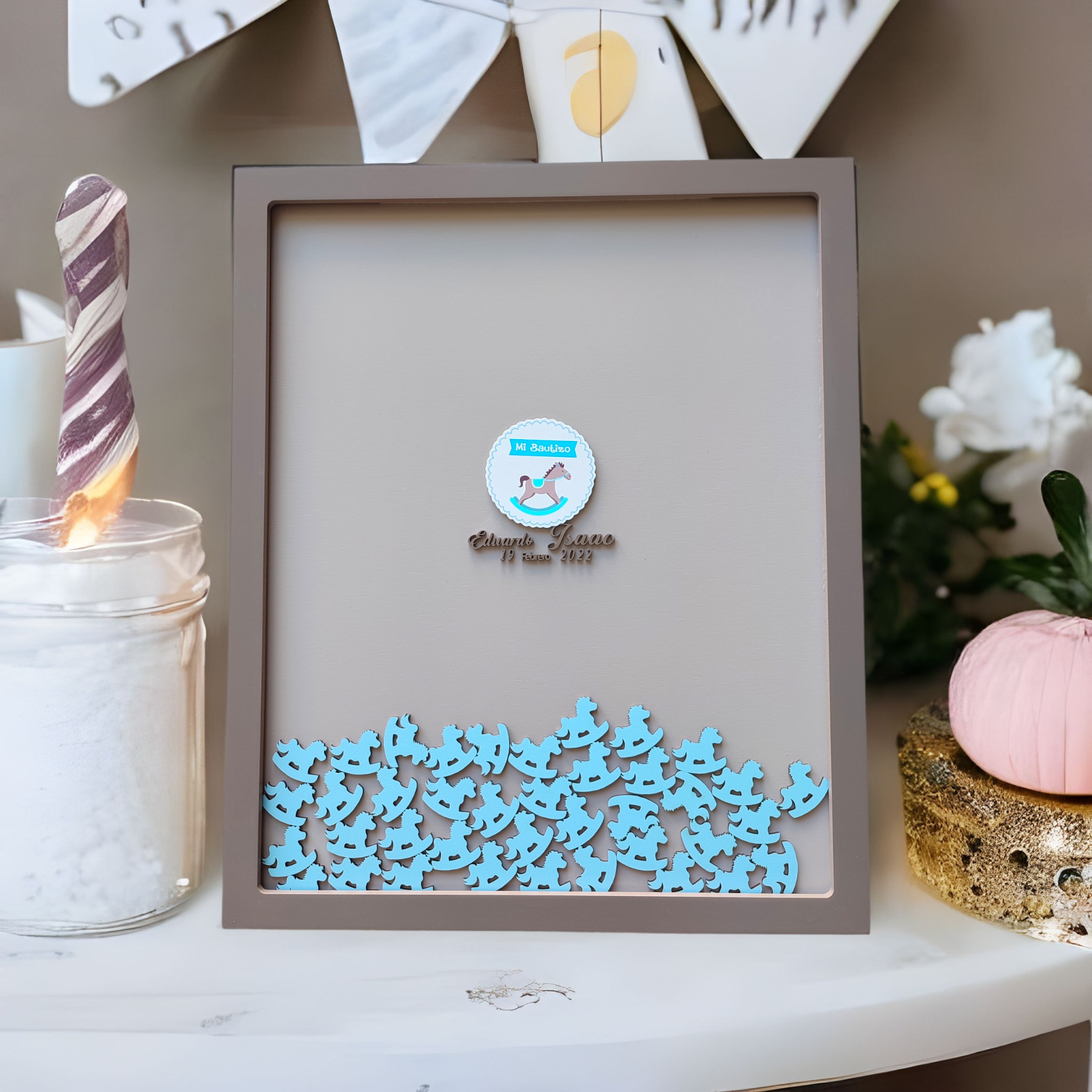 Cuadro tipo alcancia para firmas personalizado