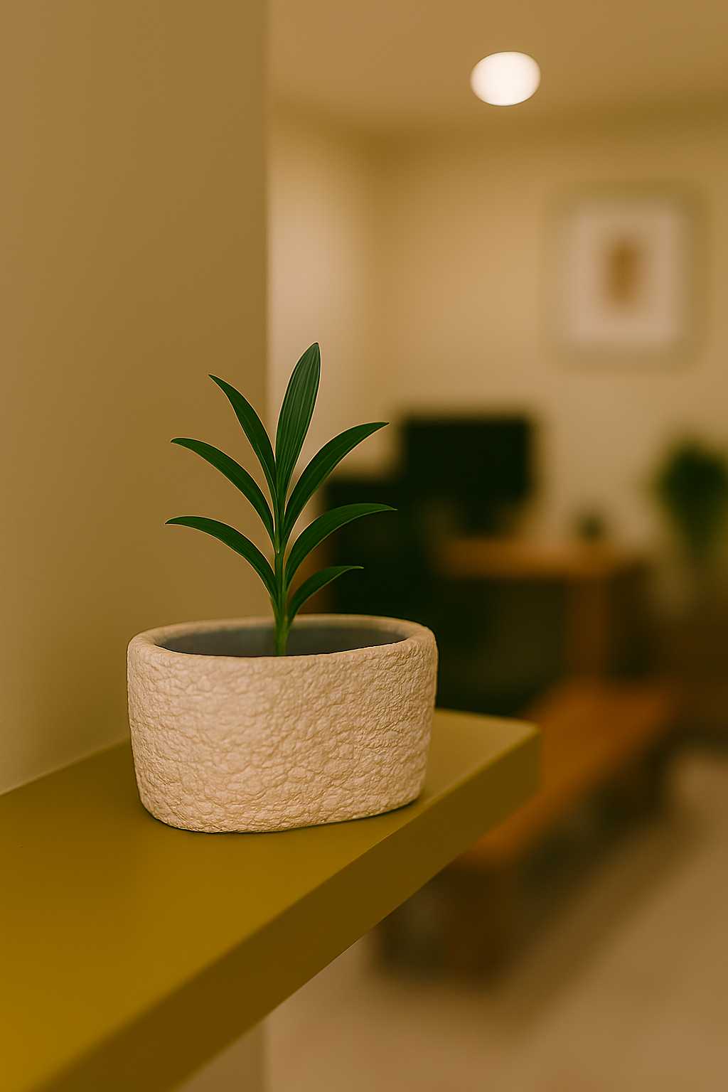 Mini Maceta de concreto monobloque. Terminado Rustico