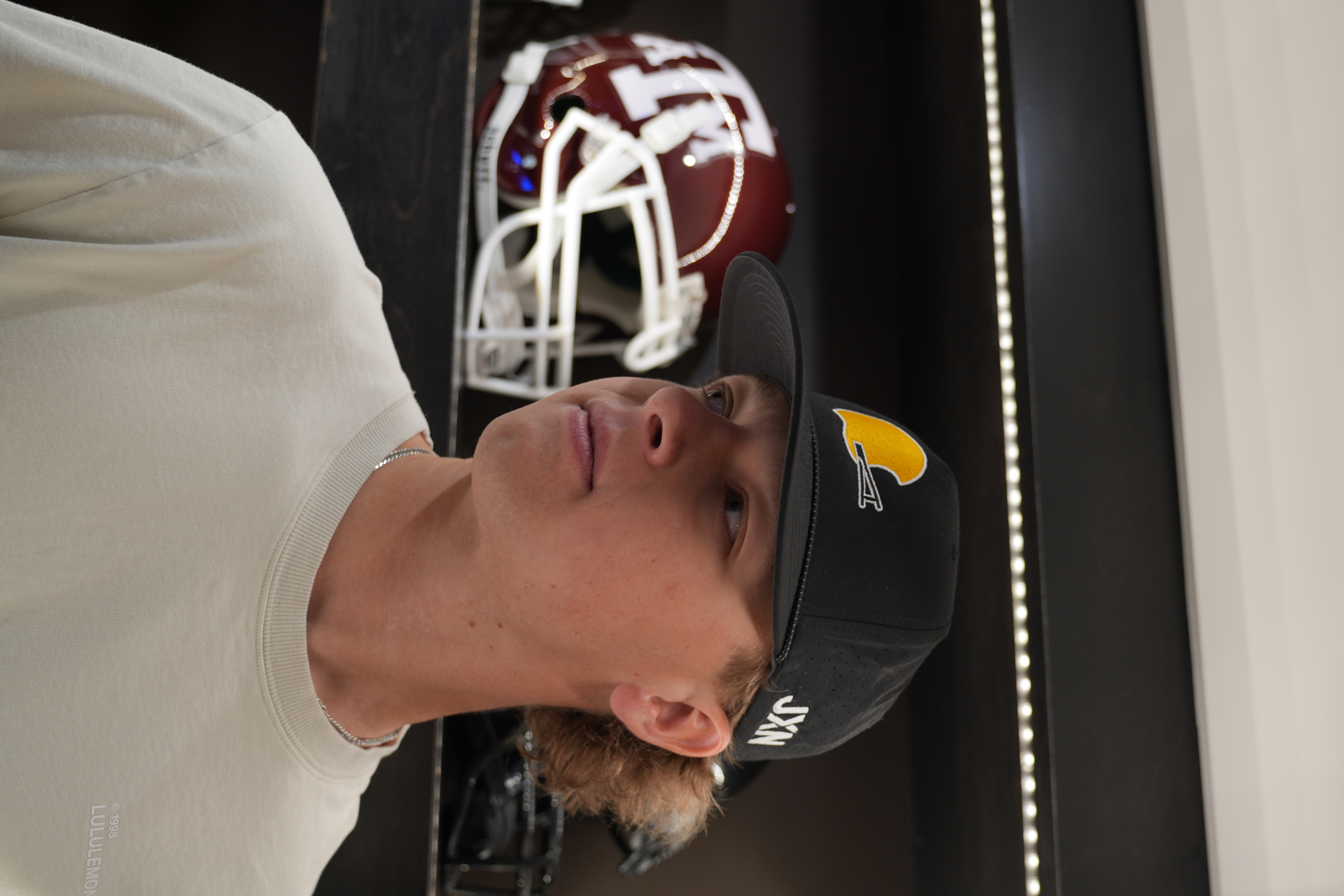 Yellow Football Helmet Rope Hat