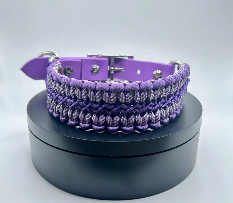 Two Toned Lilac Paracord Collar