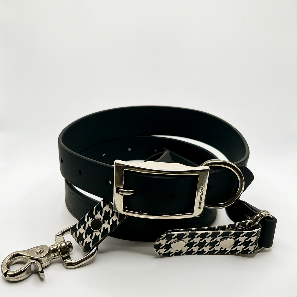Houndstooth Dog Collar and Leash Set