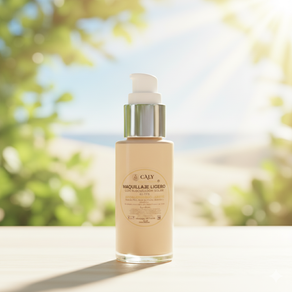 Maquillaje ligero con protector solar CALY