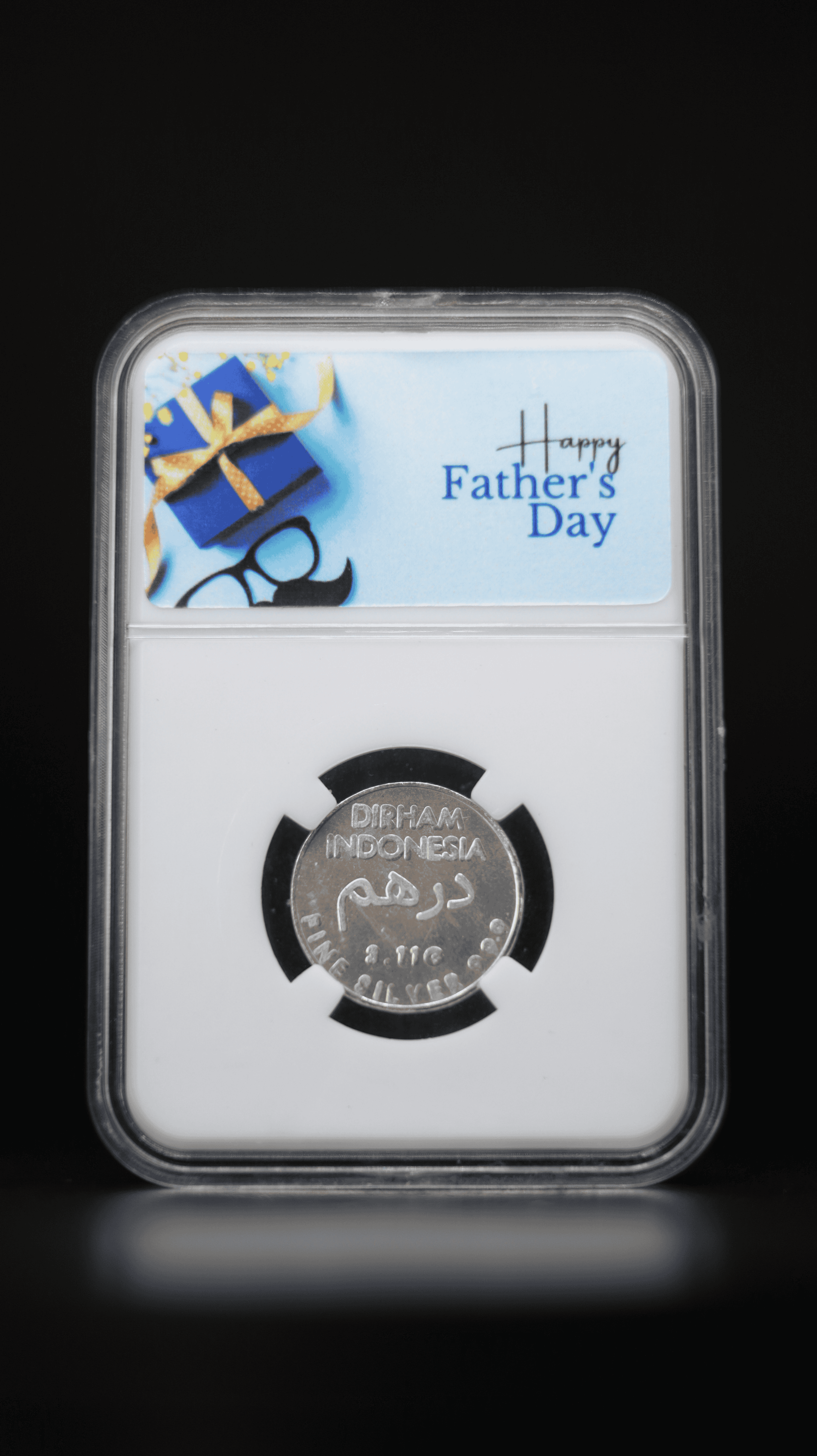 Hadiah / Gift Koin Perak Dirham Indonesia 3,11 gr - Happy Father's Day
