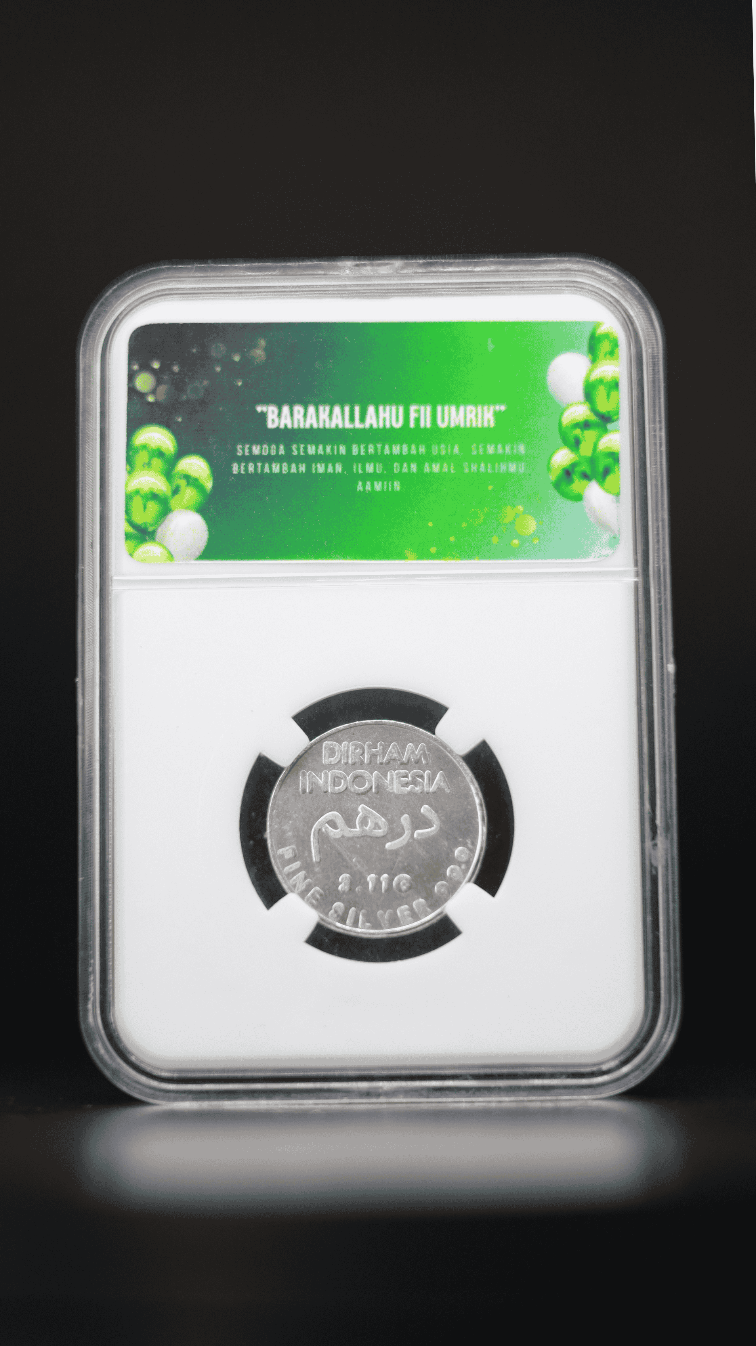 Hadiah / Gift Koin Perak Dirham Indonesia 3,11 gr - Barakallahu Fii Umrik