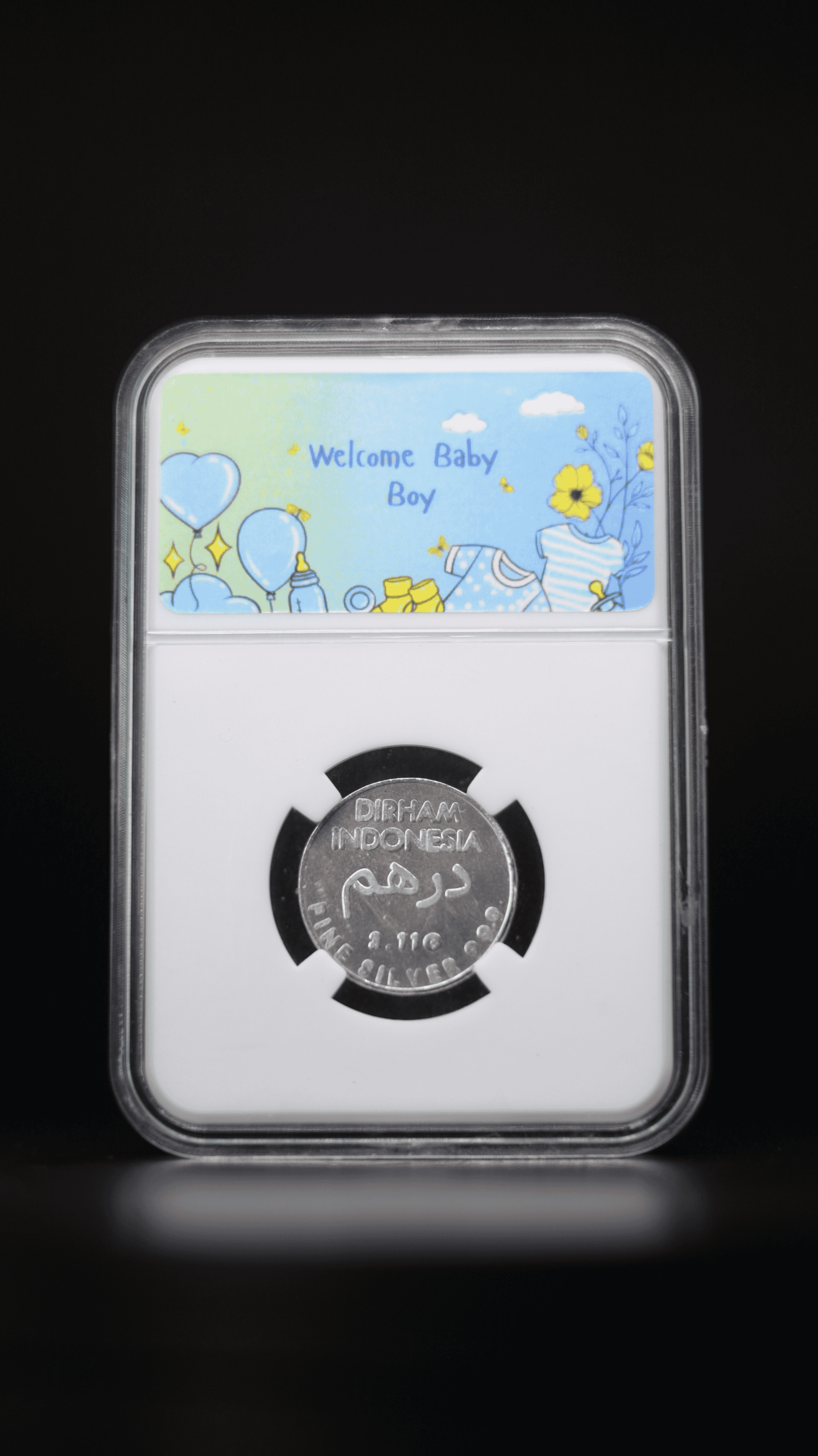 Hadiah / Gift Koin Perak Dirham Indonesia 3,11 gr - Welcome Baby Boy