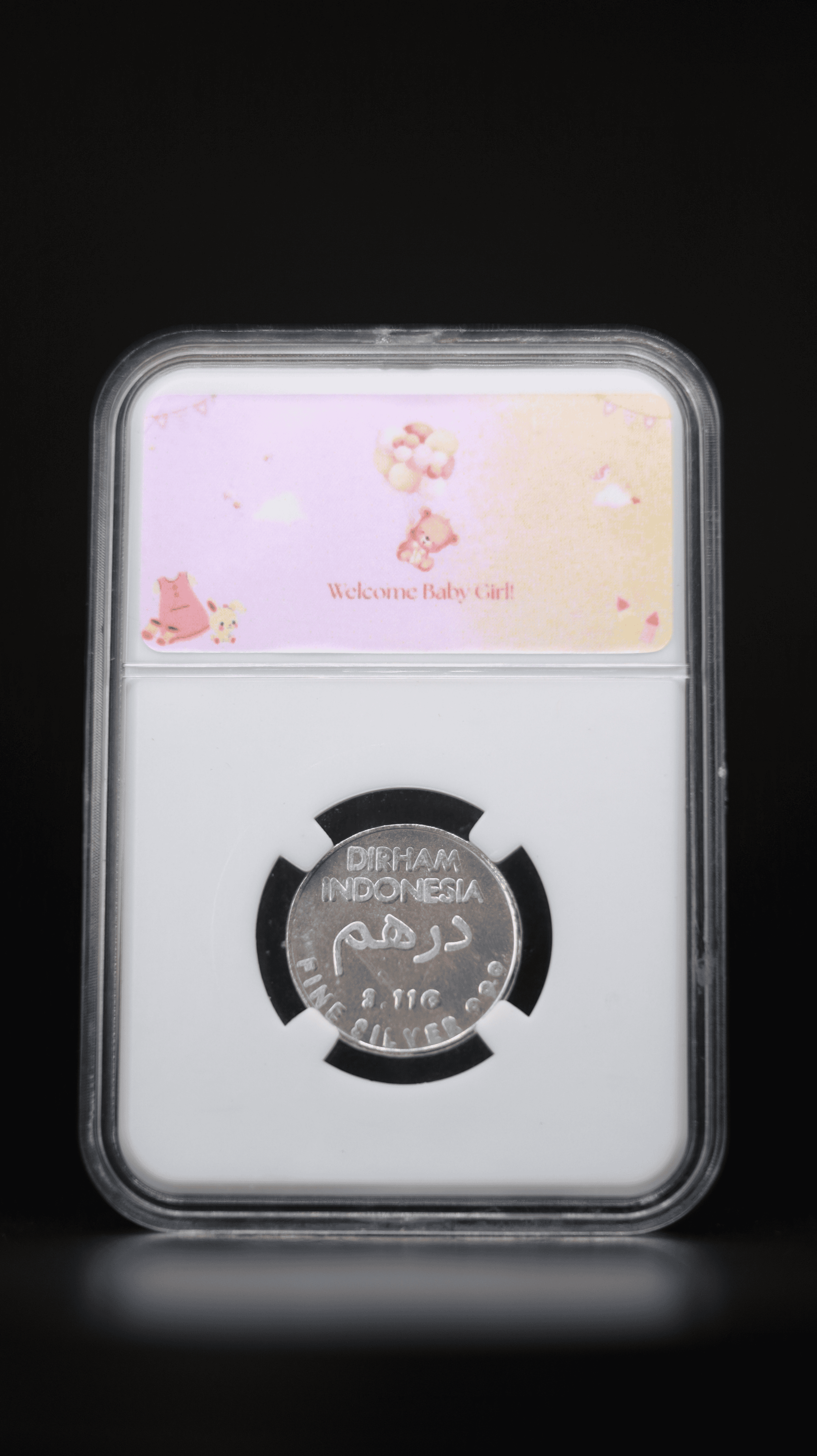 Hadiah / Gift Koin Perak Dirham Indonesia 3,11 gr - Welcome Baby Girl