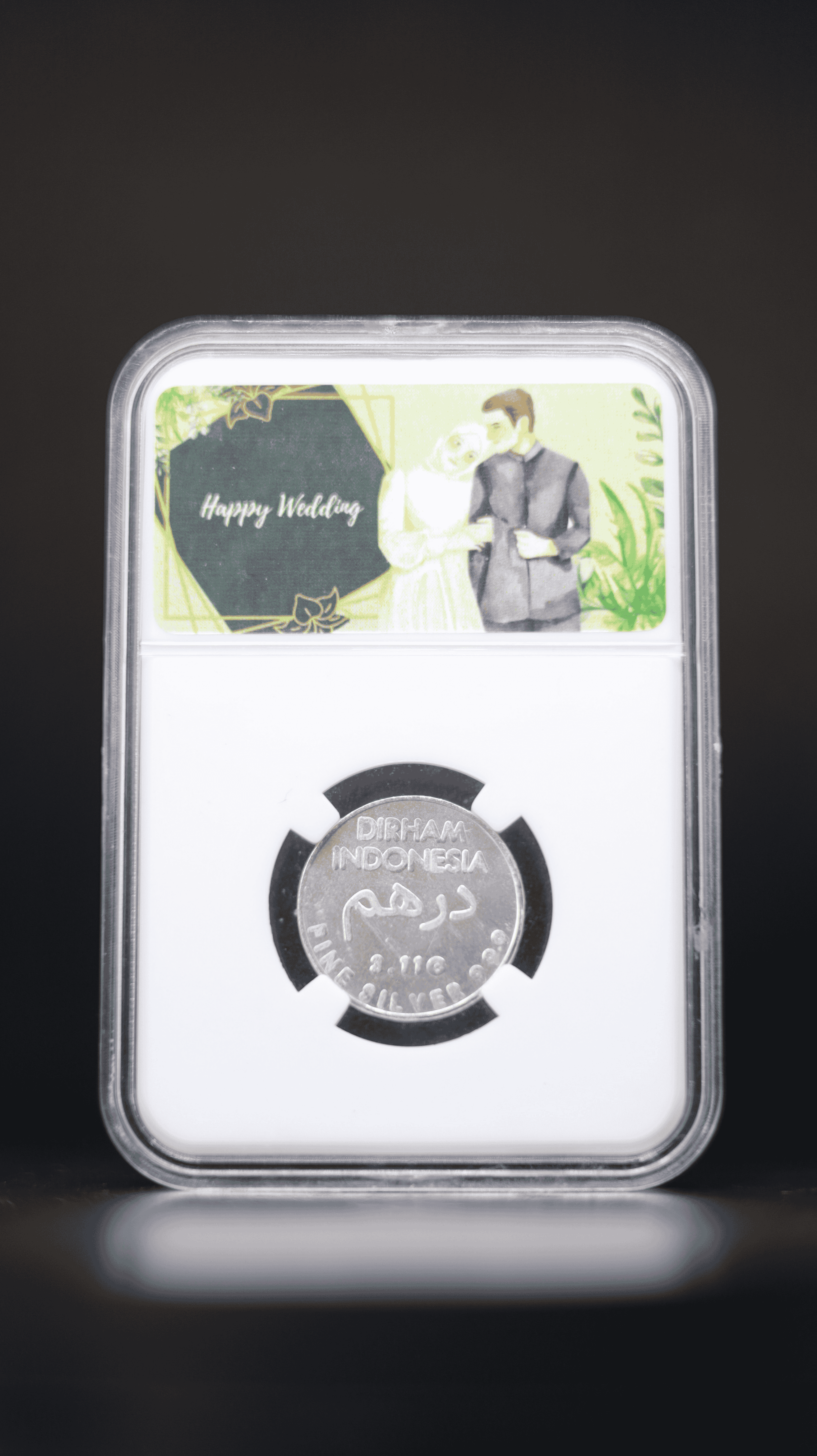 Hadiah / Gift Koin Perak Dirham Indonesia 3,11 gr - Happy Wedding