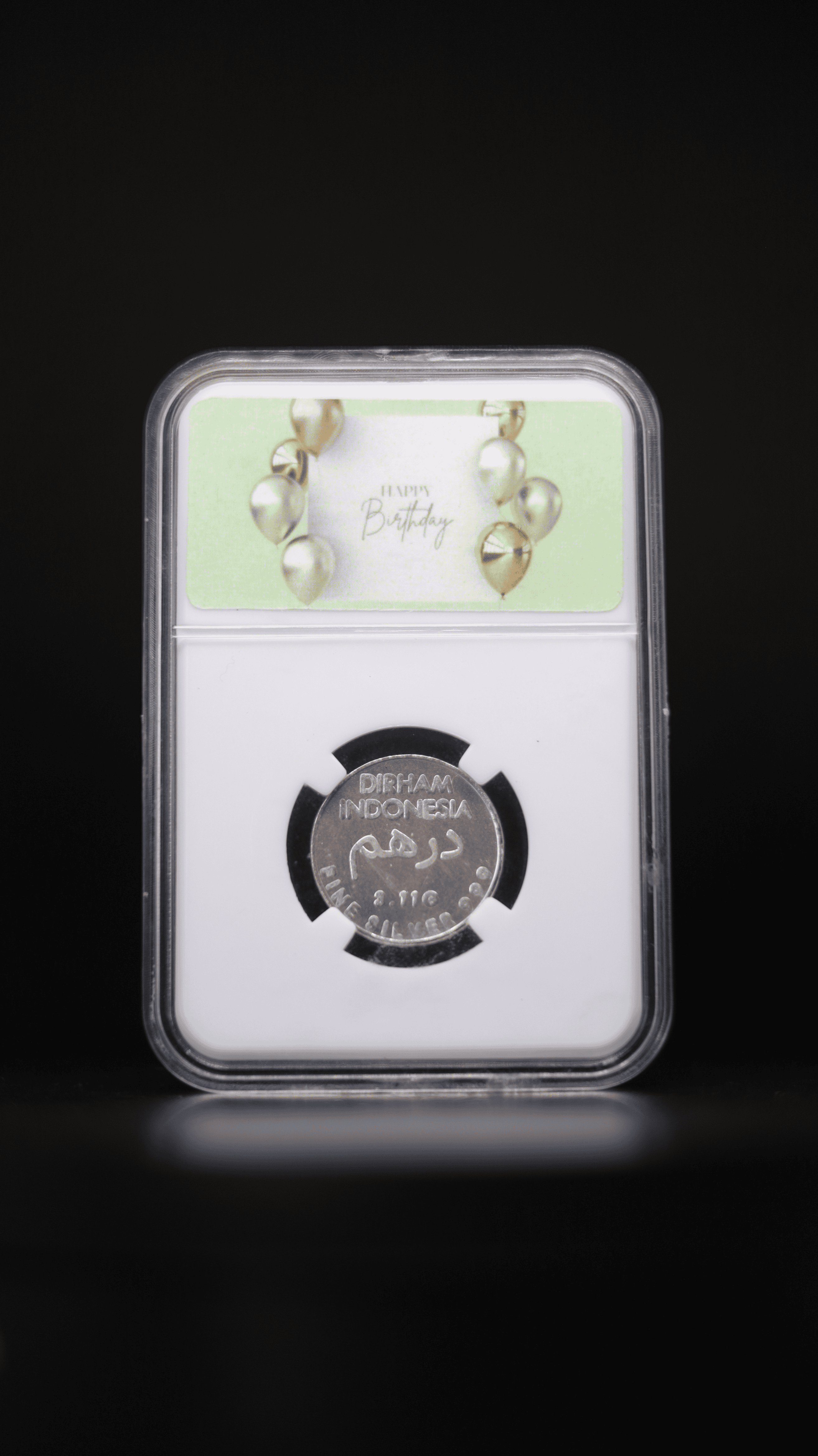 Hadiah / Gift Koin Perak Dirham Indonesia 3,11 gr - Happy Birthday