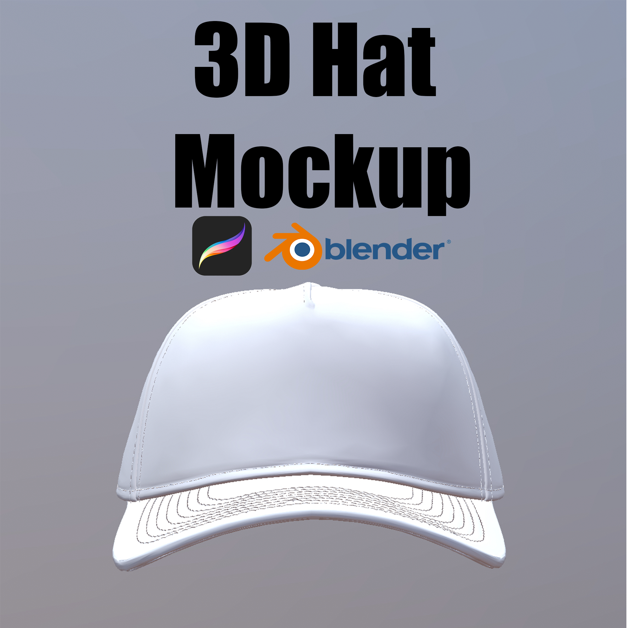 3D Hat Mockup- Procreate-Blender