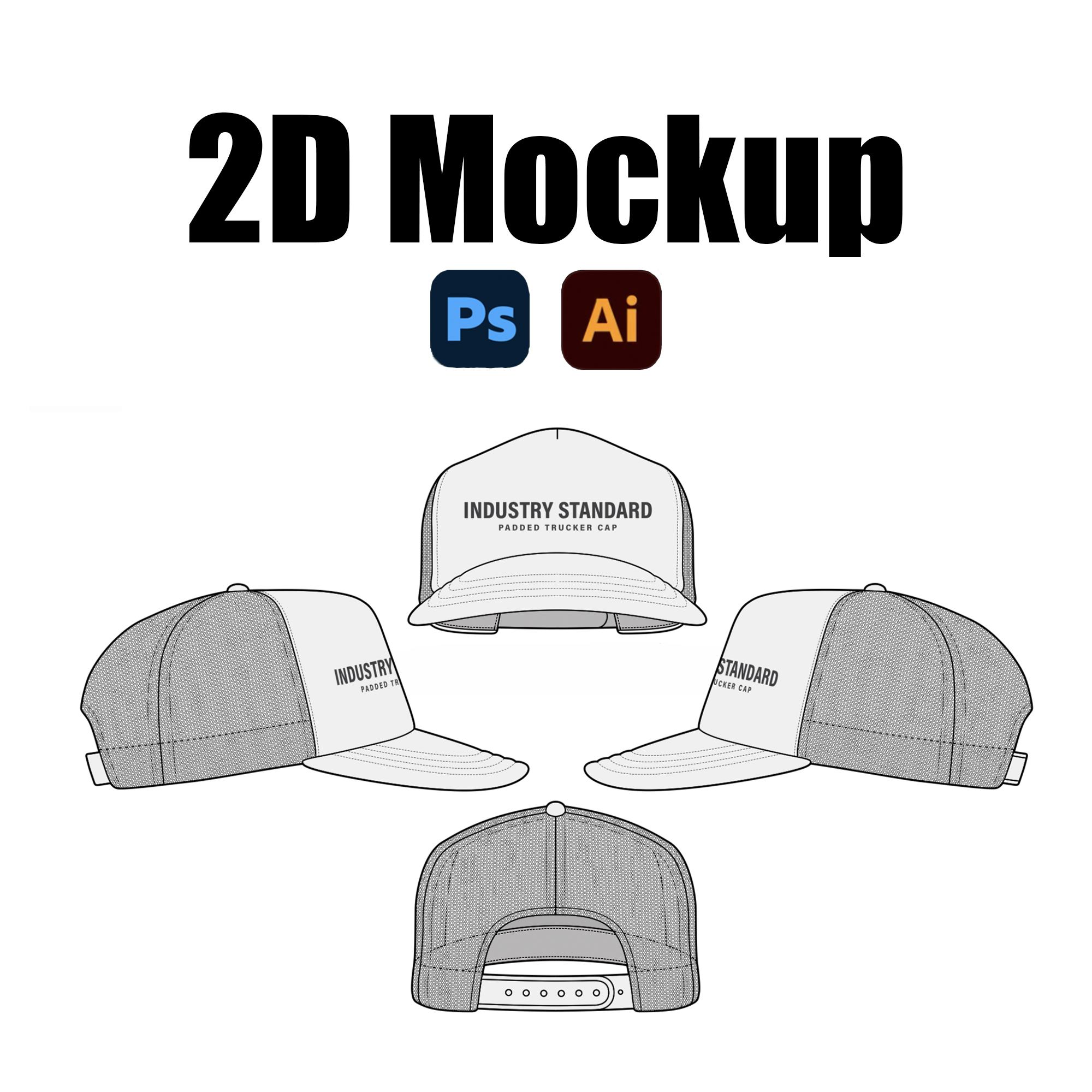 Trucker Hat Mockup 2D