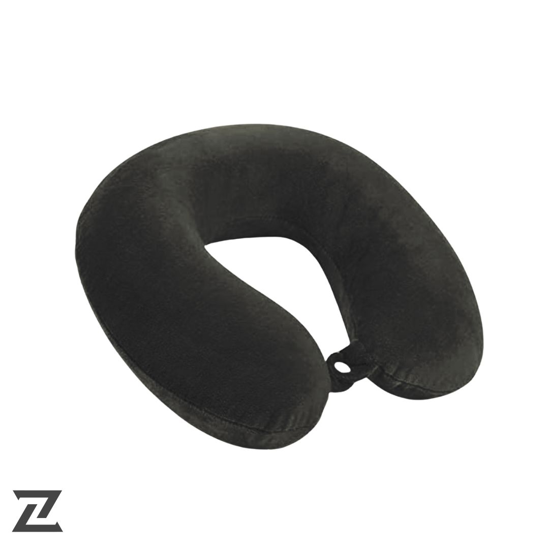 ZEXT Comfy Travel Pillow (Black) with 3D Eye Mask