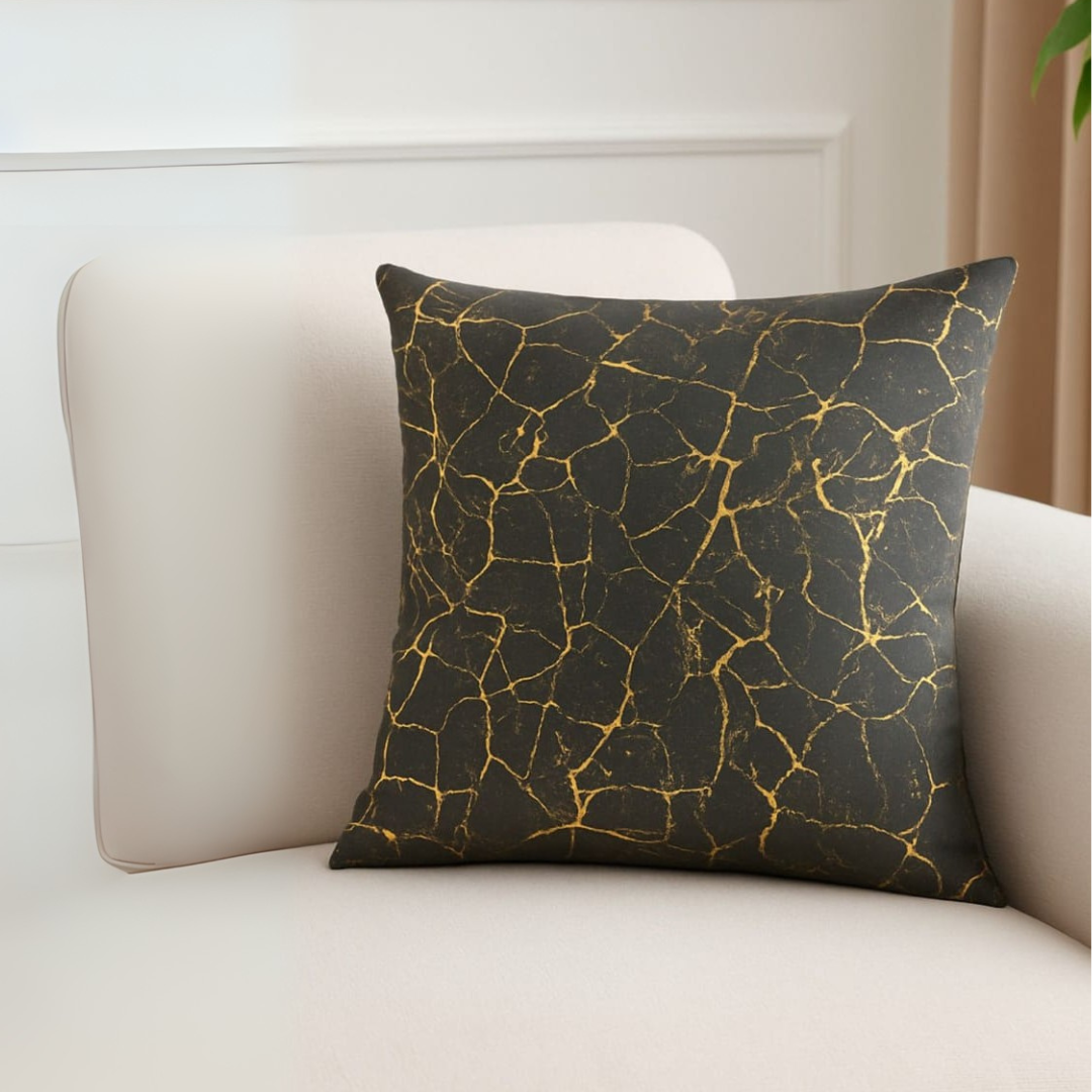 ZEXT Comfy Luxury Digitally Printed Marble Pattern Brown Cushion Cover 16x16in