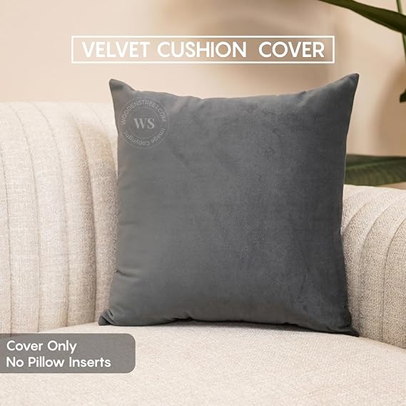ZEXT Comfy Soft Plain Velvet Cushion Covers 16x16 Inch