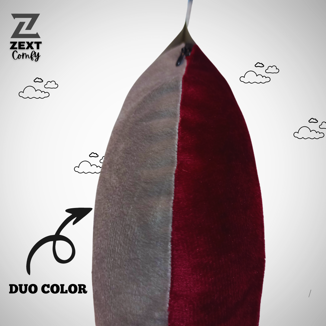 ZEXT Comfy Travel Pillow (MAROON AND GREY)