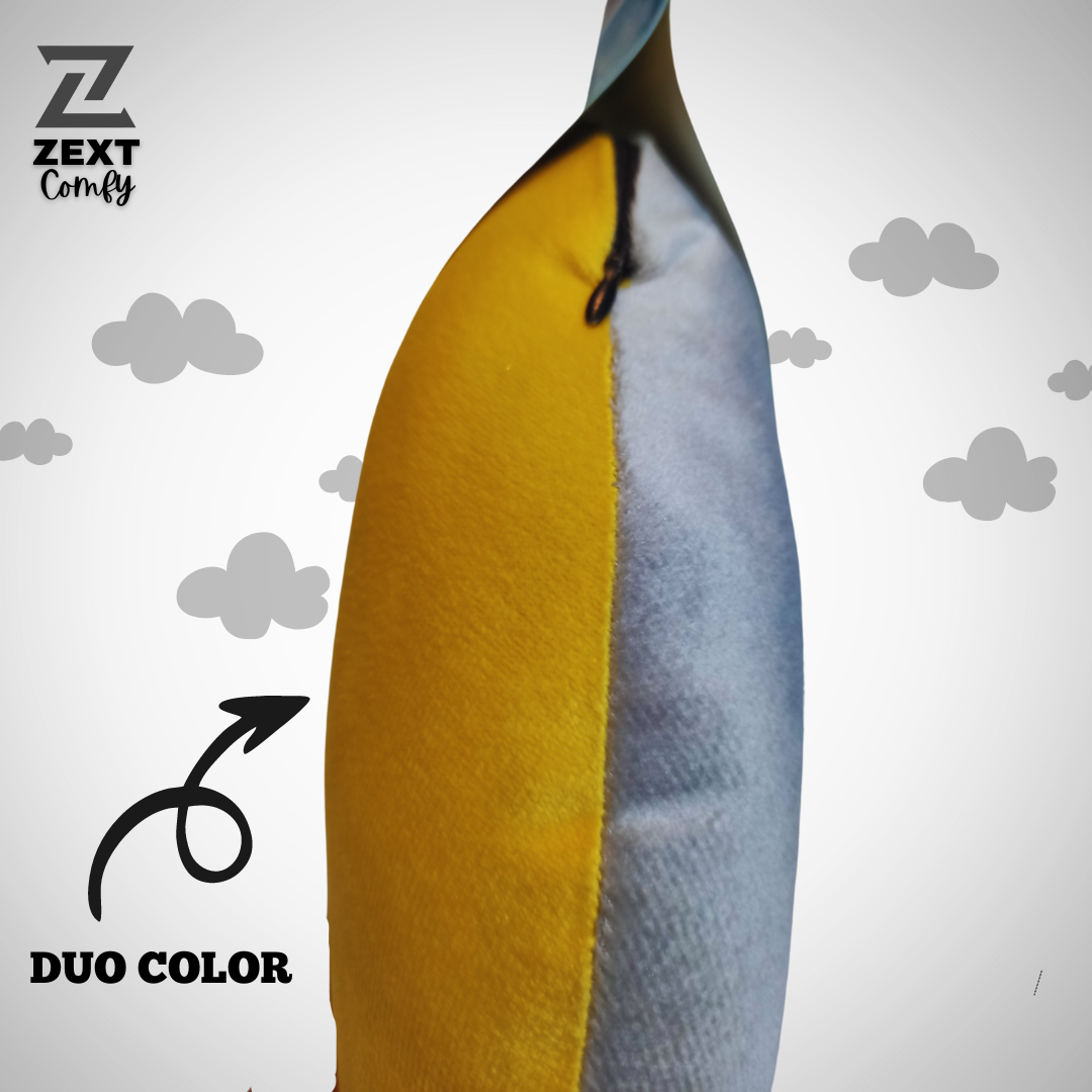 ZEXT Comfy Travel Pillow (YELLOW AND GREY)