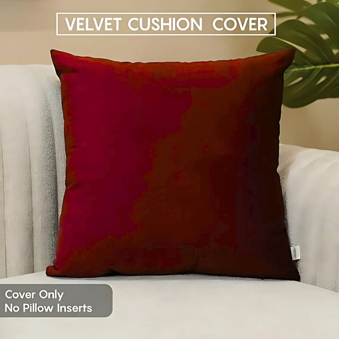 ZEXT Comfy Soft Plain Velvet Cushion Covers 16x16 Inch