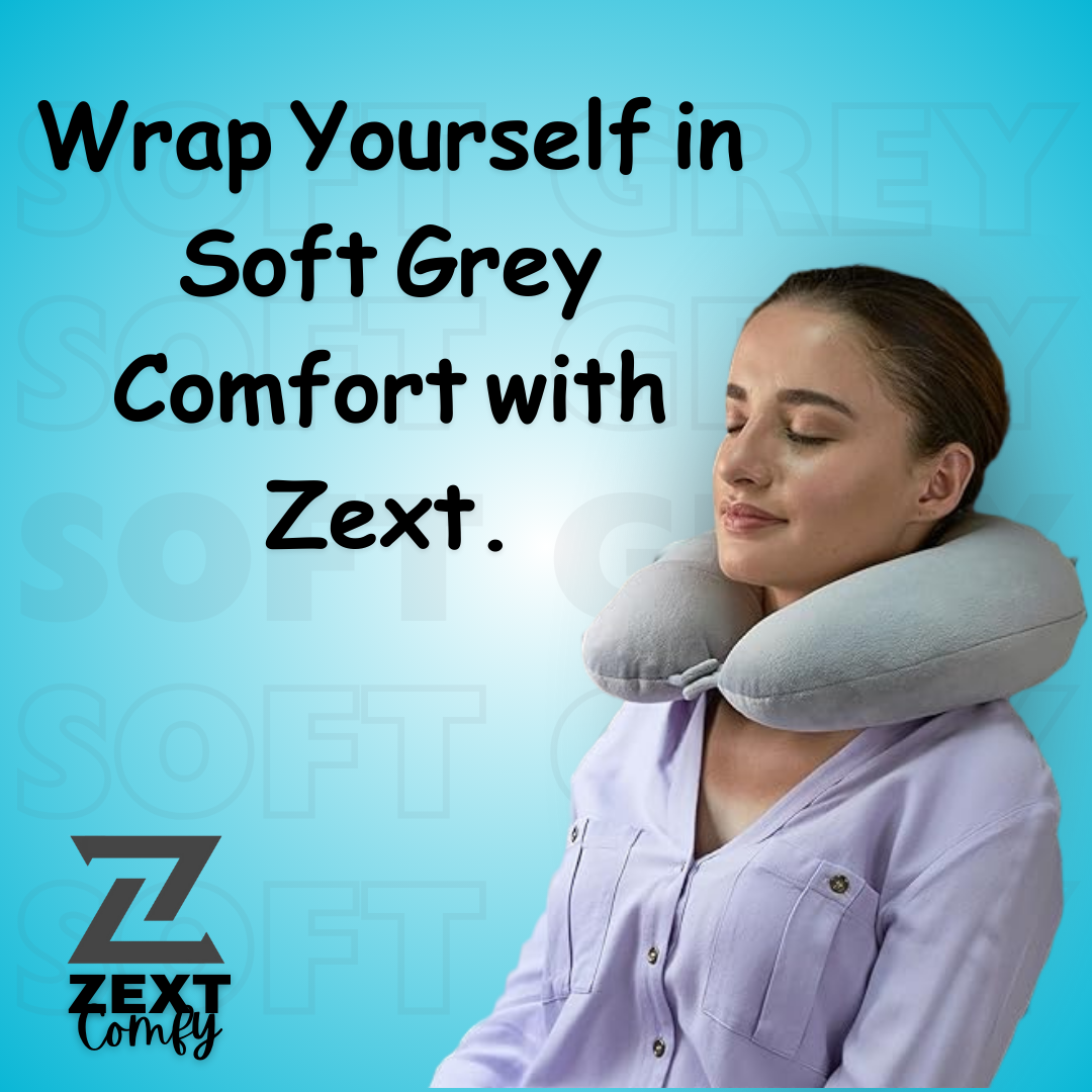 ZEXT Comfy Travel Pillow (GREY)