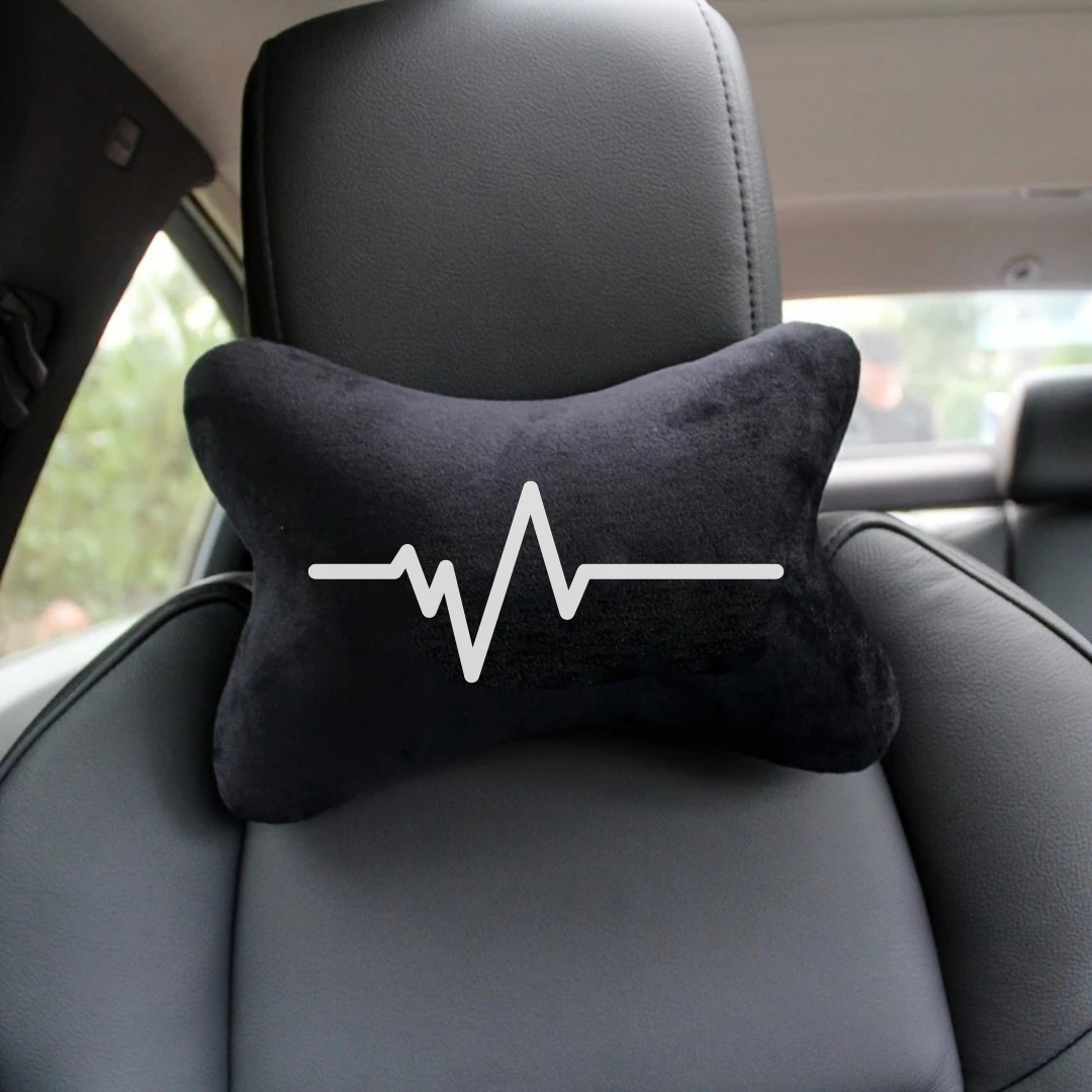 (Pack of 2) ZEXT Pulse Design Car Headrest Black