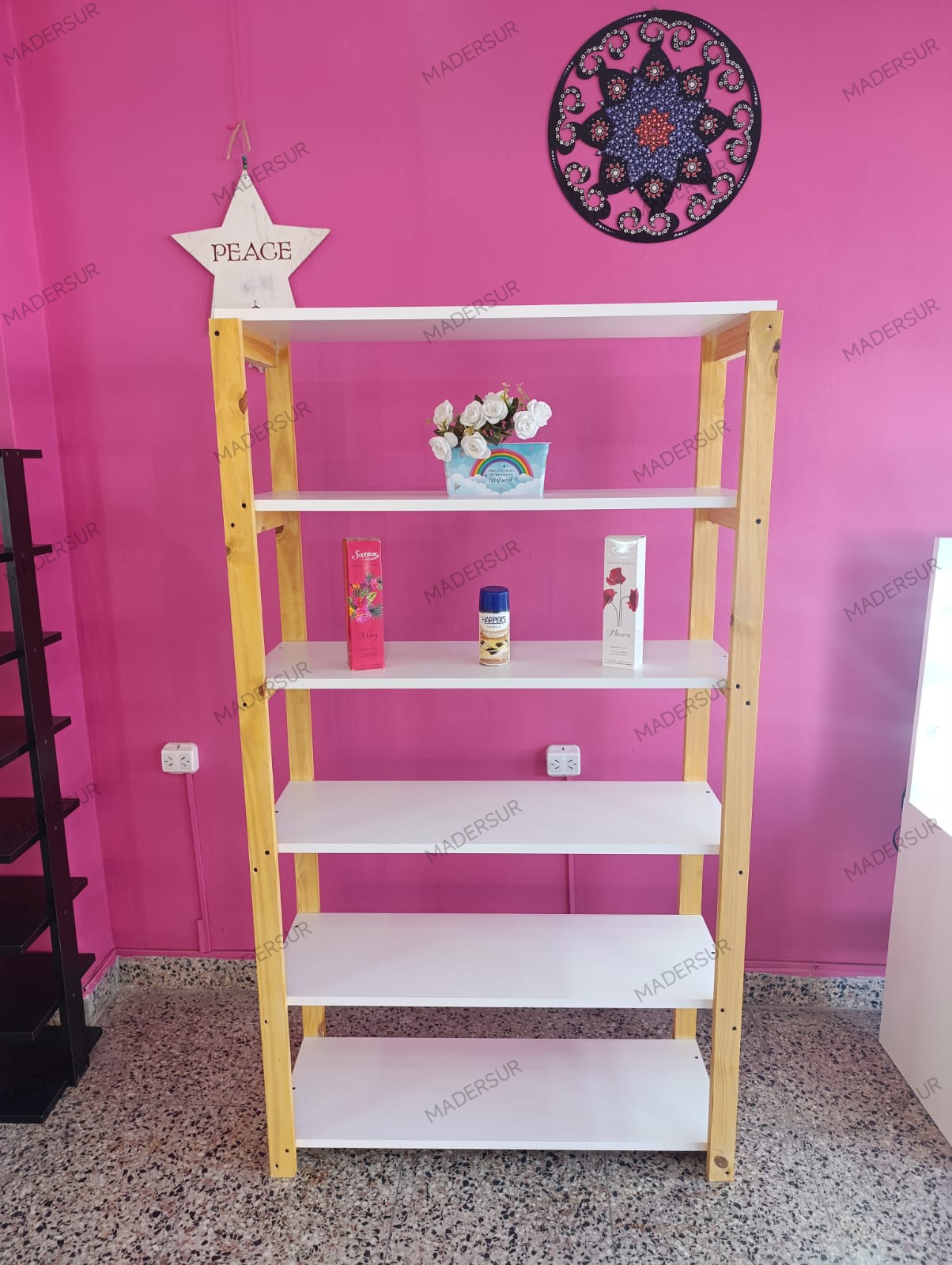 ESTANTERIA DE PINO Y MELAMINA