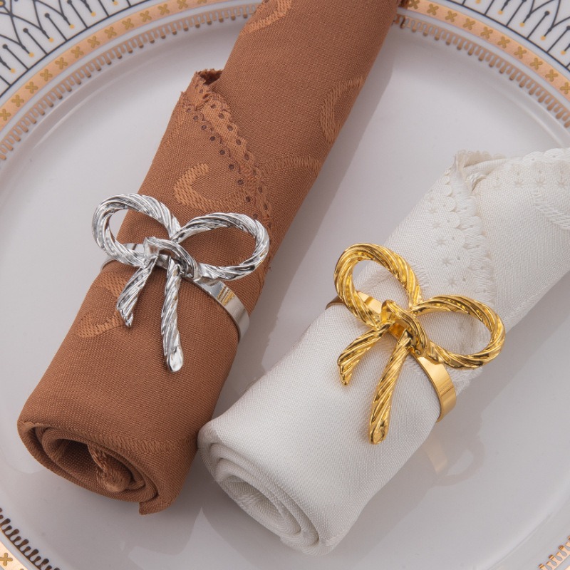 Silver Bow Napkin Rings
