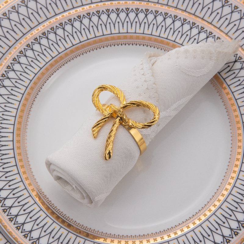 Silver Bow Napkin Rings