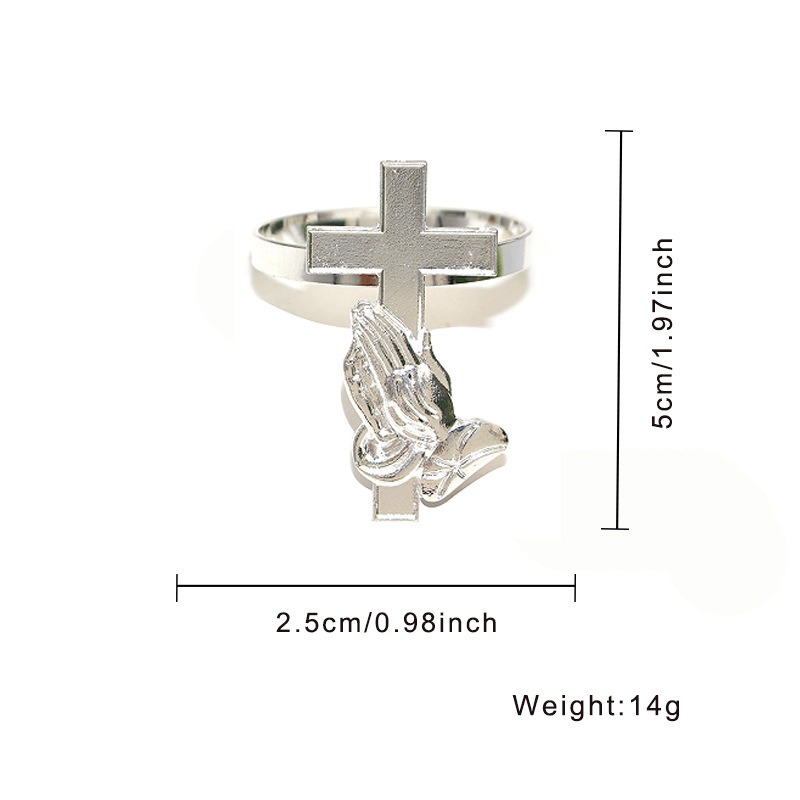 Buddha Hand Baptism Cross Napkin Rings