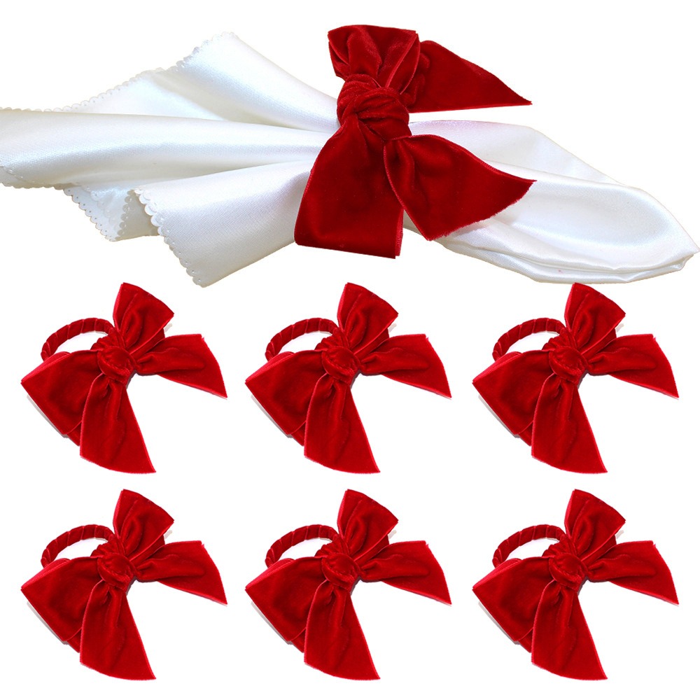Red Bow Napkin Rings