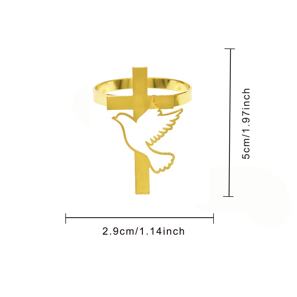 Dove of Peace Cross Napkin Rings