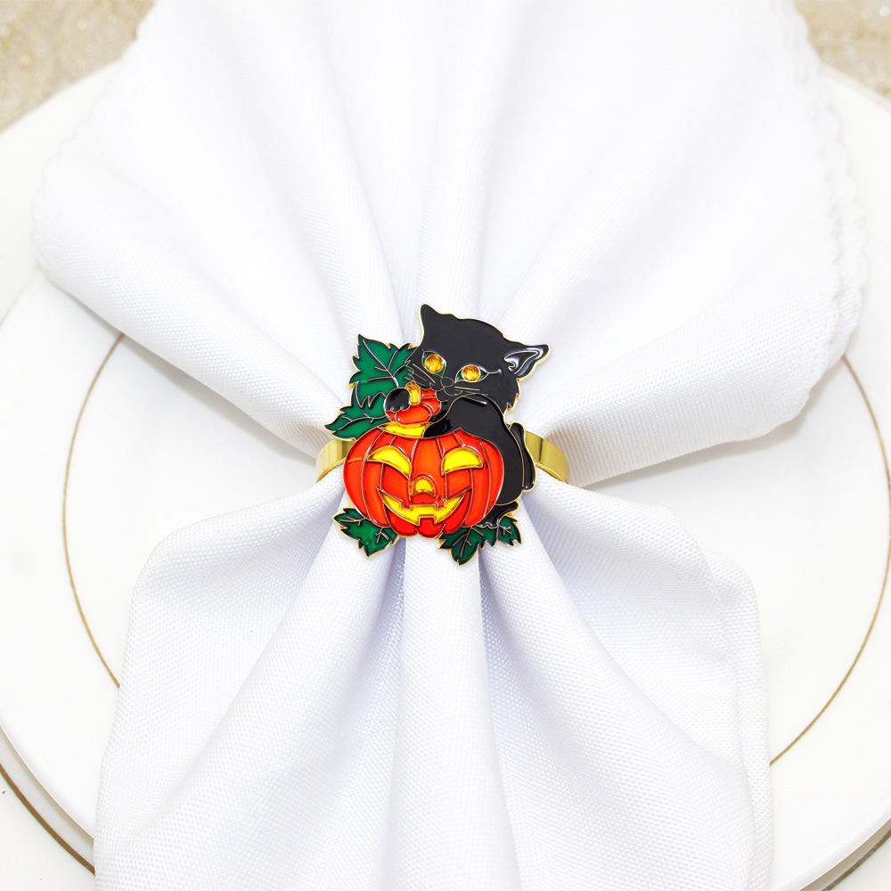 Cat Pumpkin Napkin Rings