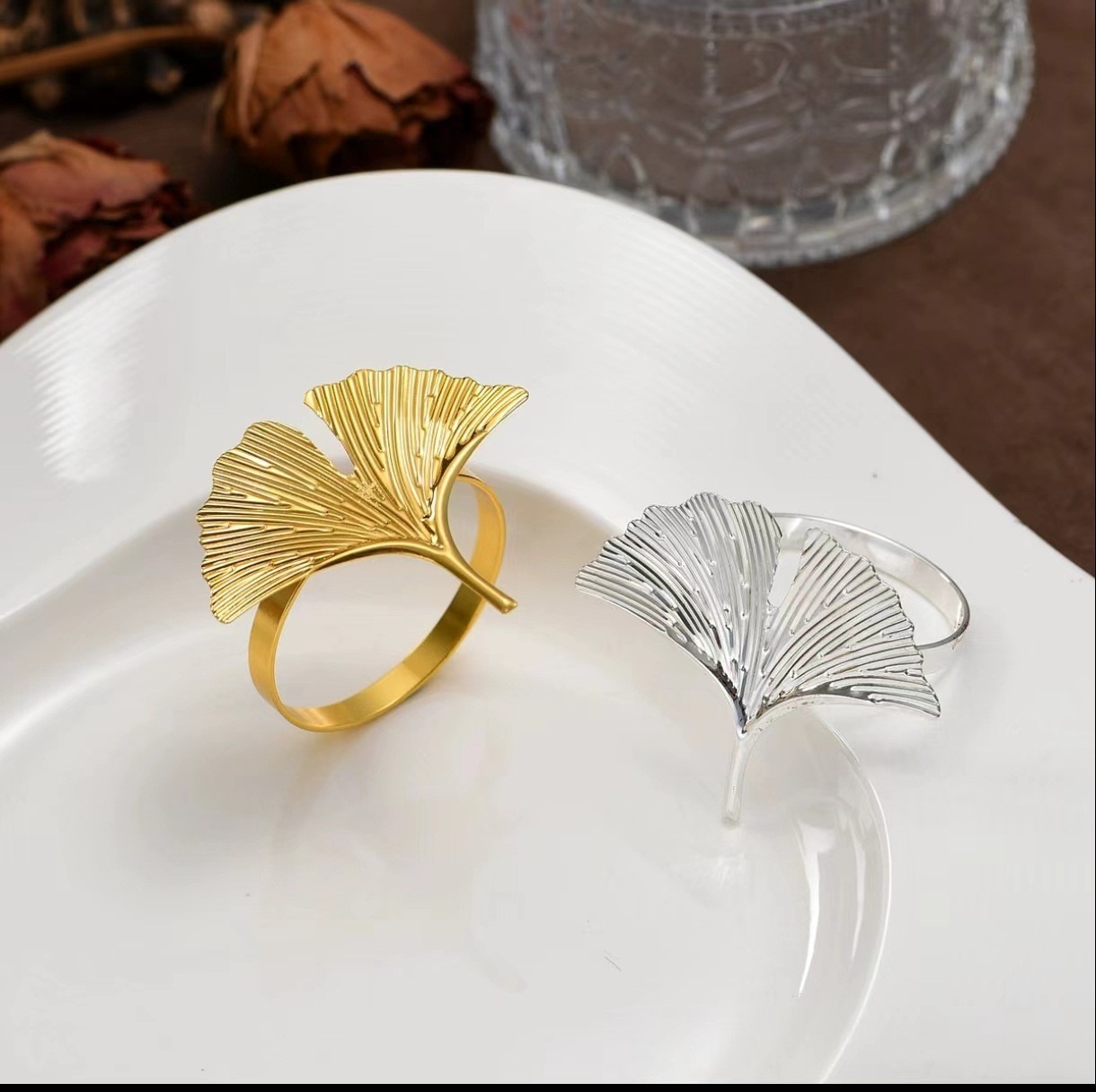 Ginkgo Napkin Rings