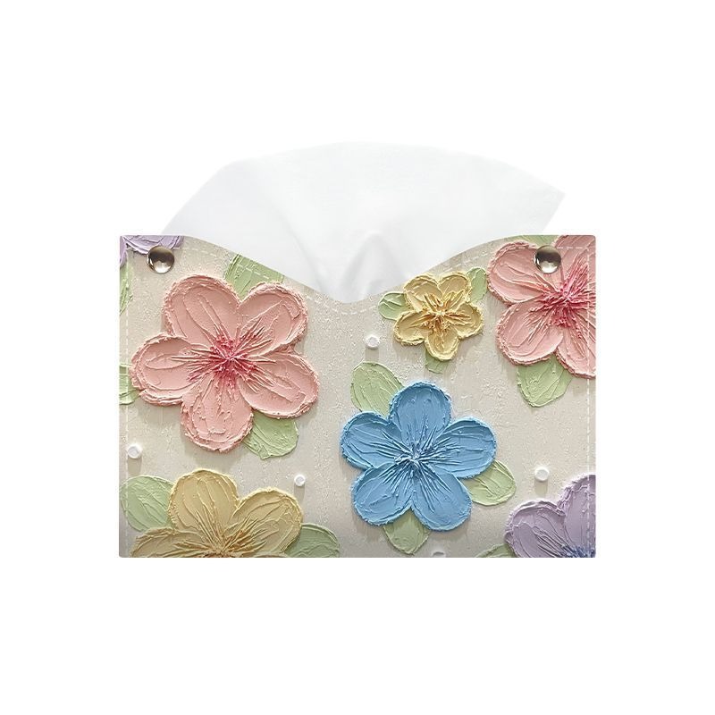 Colorful Oil Painting Flower Napkin Holder