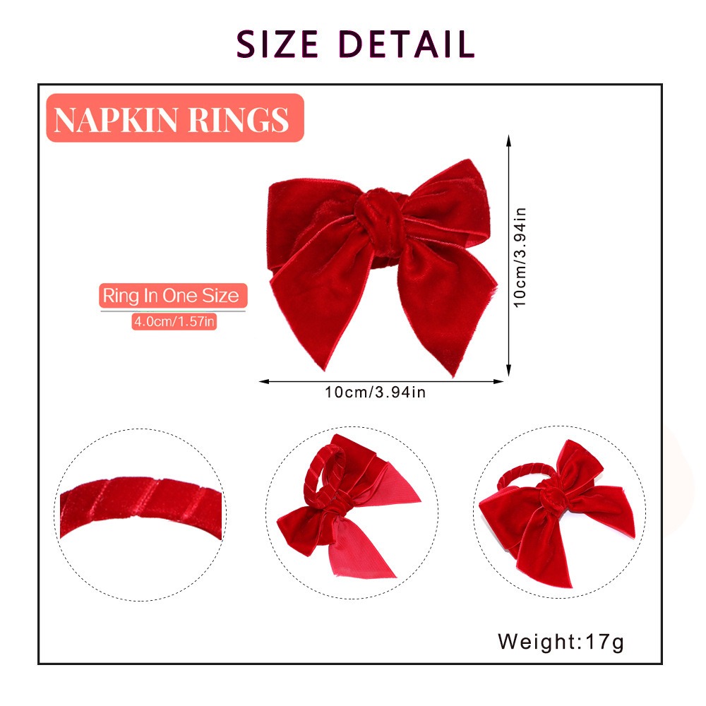 Red Bow Napkin Rings