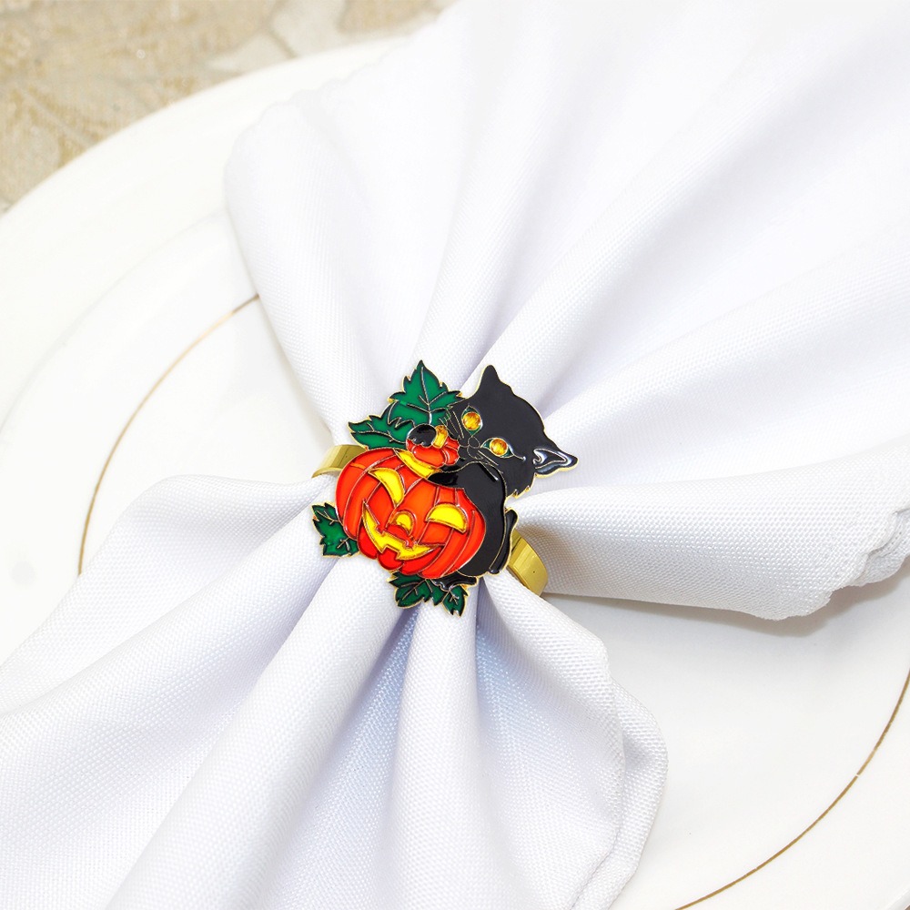 Cat Pumpkin Napkin Rings