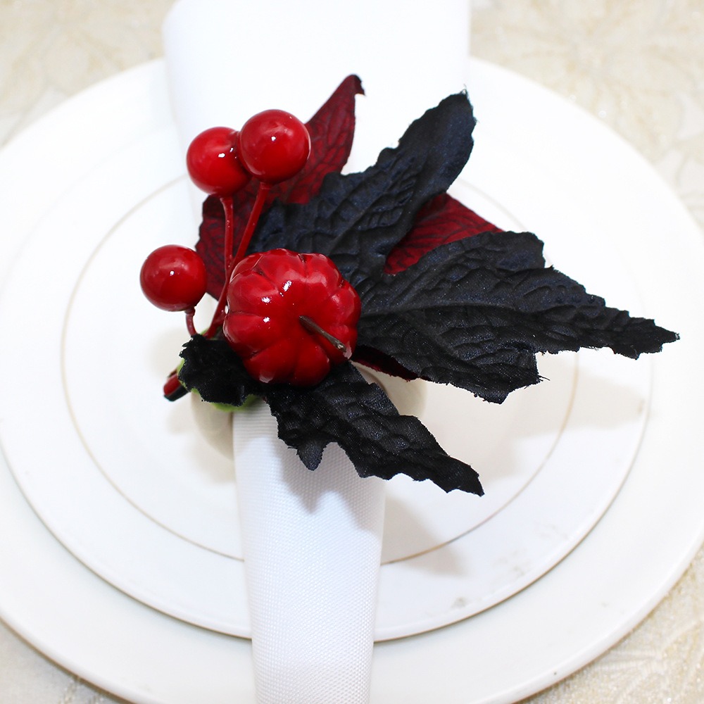Maple Leaf Pumpkin Berry Napkin Ring
