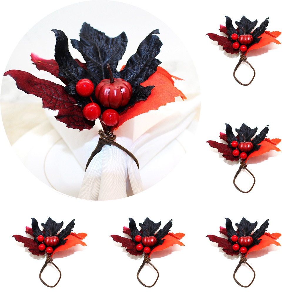Pumpkin Berry Maple Leaf Napkin Ring