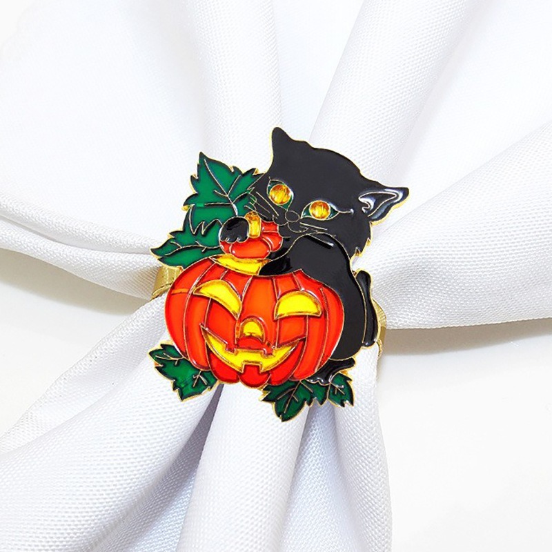 Cat Pumpkin Napkin Rings