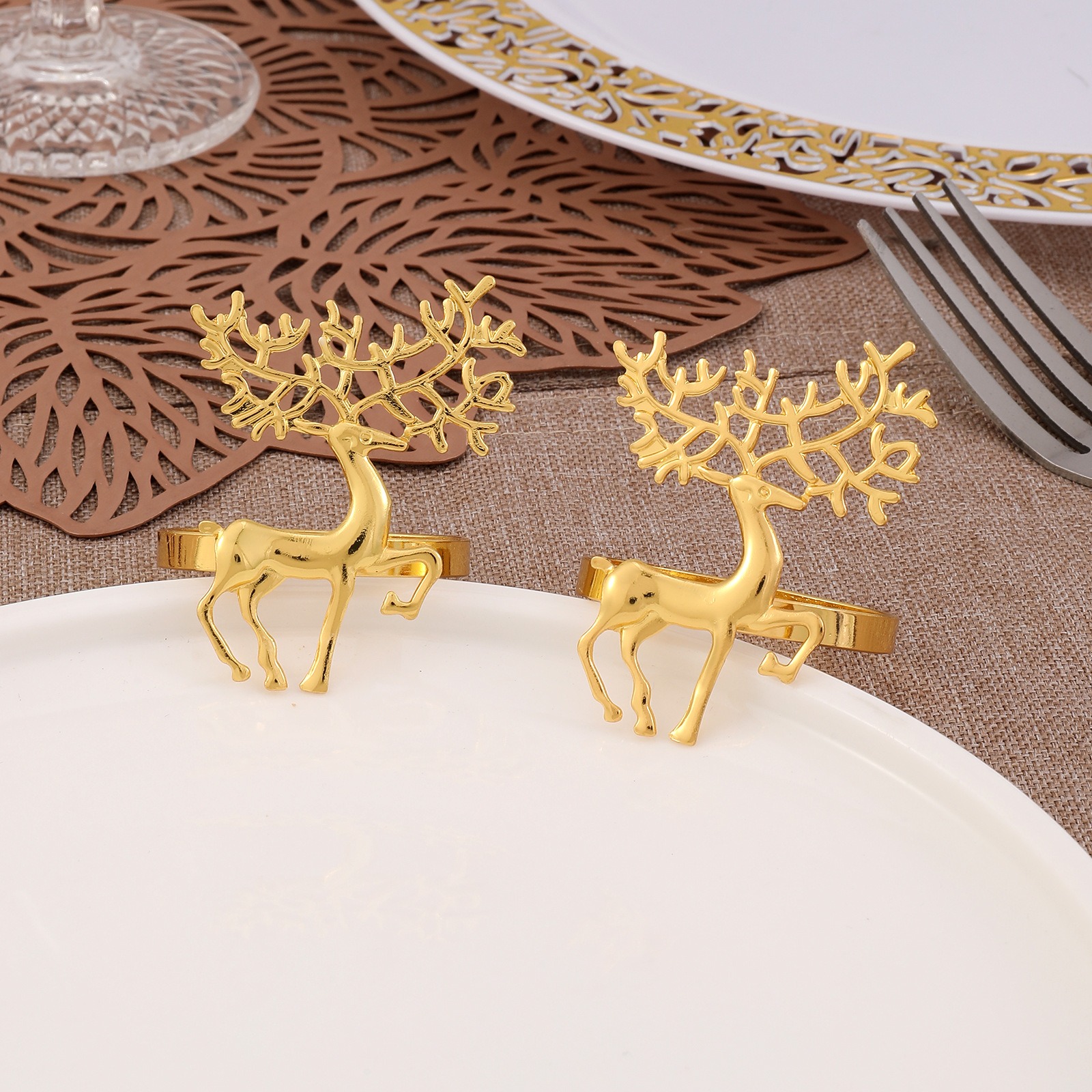 Silver Antler Napkin Rings