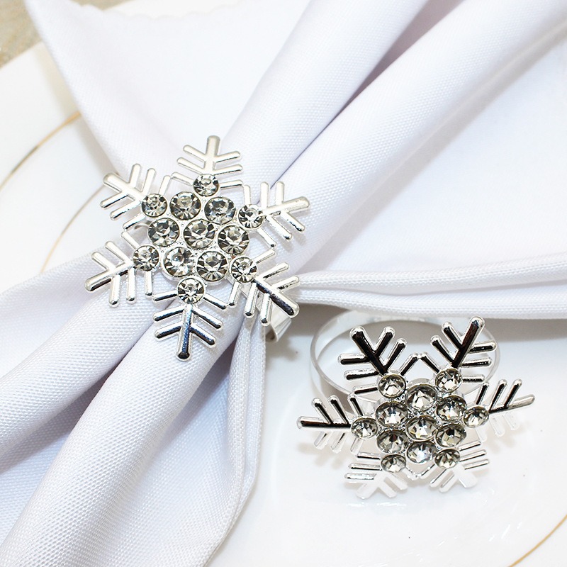 Silver Snowflake Napkin Rings
