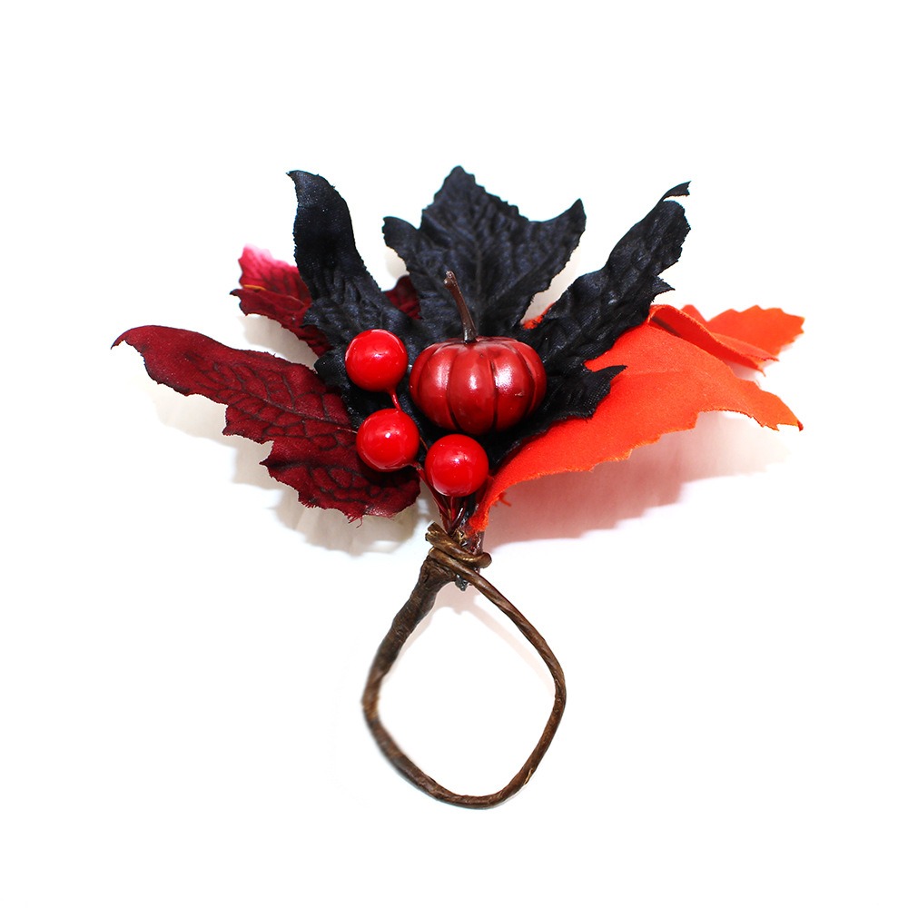 Pumpkin Berry Maple Leaf Napkin Ring
