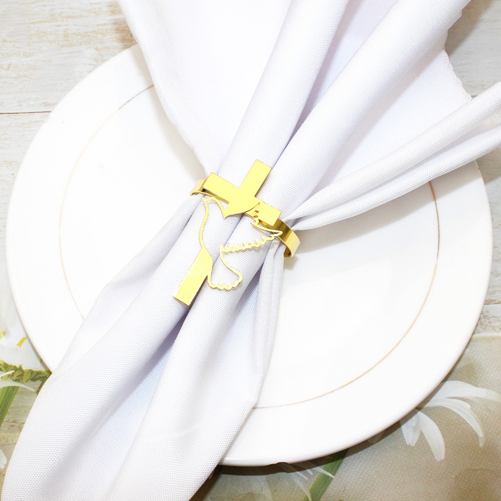 Dove of Peace Cross Napkin Rings