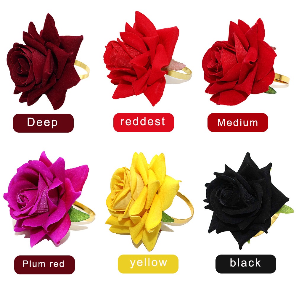 Red Rose Napkin Rings